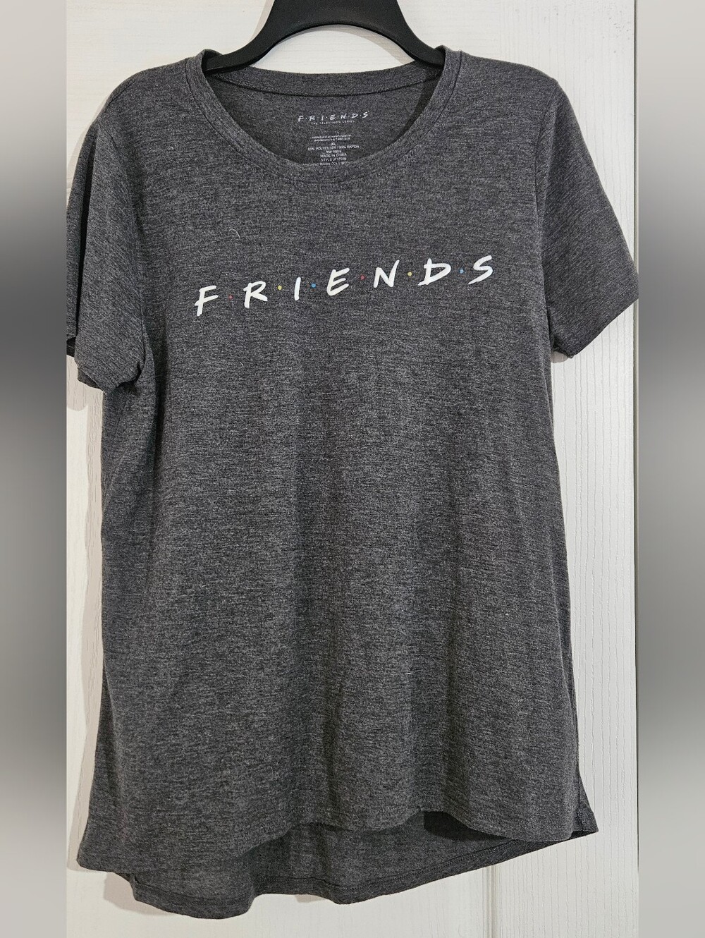 FRIENDS Short Sleeve Tee in Charcoal with White Logo